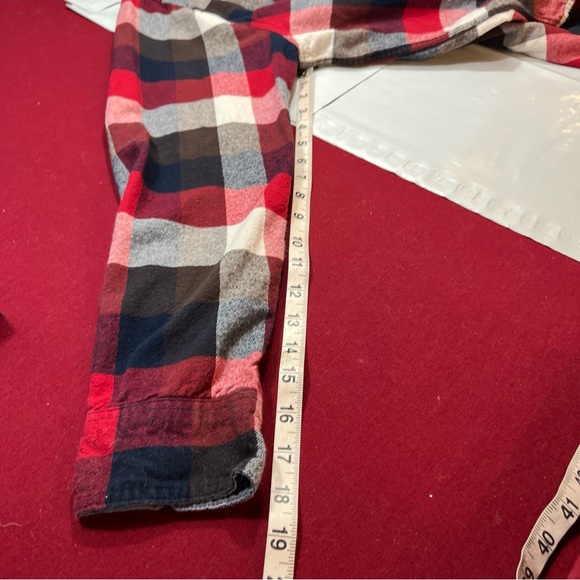 Canada Weather Gear FLANNEL SHIRT L Red Blue Buffalo Wide Plaid CHECKERED Button - Picture 9 of 15